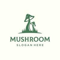Unique organic mushroom farm creative logo template design with modern concept.Vector illustration. vector