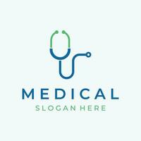 Doctor stethoscope logo template design for health care with creative idea. Vector illustration.