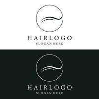 Luxury and beautiful hair wave abstract Logo design.Logo for business, salon, beauty, hairdresser, care. vector