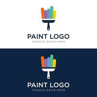 Paint brush and roll logo template creative design for home and city service. vector