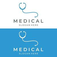 Doctor stethoscope logo template design for health care with creative idea. Vector illustration.