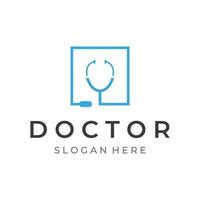 Doctor stethoscope logo template design for health care with creative idea. Vector illustration.