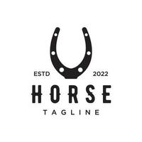 Retro horseshoe logo template for ranch, cowboy,badge. which is isolated on the background. vector