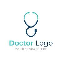 Doctor stethoscope logo template design for health care with creative idea. Vector illustration.