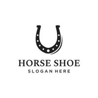 Retro horseshoe logo template for ranch, cowboy,badge. which is isolated on the background. vector