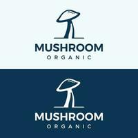 Unique organic mushroom farm creative logo template design with modern concept.Vector illustration. vector