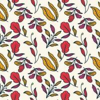 Exotic Seamless Flower Pattern with Vintage Style. Hand Drawn Floral Motif for Fashion, Wallpaper, Wrapping Paper, Background, Fabric, Textile, Apparel, and Card Design vector