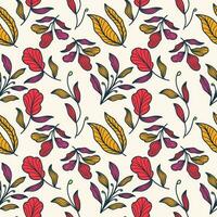 Exotic Seamless Flower Pattern with Vintage Style. Hand Drawn Floral Motif for Fashion, Wallpaper, Wrapping Paper, Background, Fabric, Textile, Apparel, and Card Design vector