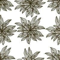 Hand Drawn Dahlia Flower Pattern. Elegant Flower Background for Fashion, Wallpaper, Wrapping Paper, Background, Print, Fabric, Textile, Apparel, and Card Design vector