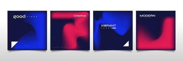 Set of Abstract Gradient Cover or Poster Design. Blurred Fluid Background vector