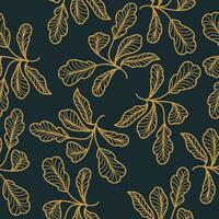 Exotic Seamless Floral Pattern with Line Style. Hand Drawn Flower Motif for Fashion, Wallpaper, Wrapping Paper, Background, Fabric, Textile, Apparel, and Card Design vector