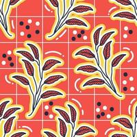 Seamless Floral Pattern in Retro 90s Style. Cute Botanical Contemporary Pattern. Trendy and Groovy Graphics for Fashion, Wallpaper, Wrapping Paper, Background, Print, Fabric, Textile and Apparel vector