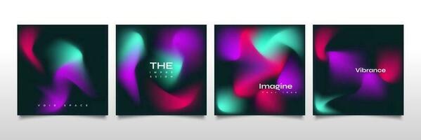 Set of Abstract Gradient Cover or Poster Design. Blurred Fluid Background vector