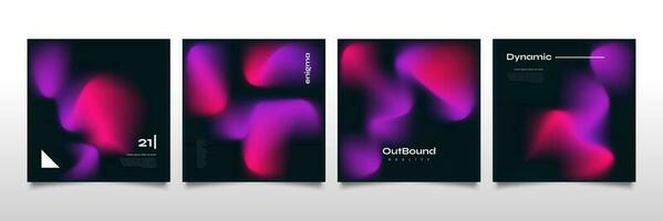 Set of Abstract Gradient Cover or Poster Design. Blurred Fluid Background vector