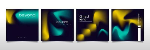 Set of Abstract Gradient Cover or Poster Design. Blurred Fluid Background vector