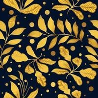 Luxurious and Elegant Gold Flower Pattern. Hand Drawn Seamless Floral Pattern for Fashion, Wallpaper, Wrapping Paper, Background, Fabric, Textile, Apparel, and Card Design vector