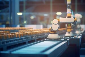 Automated Manufacturing with AI-Powered Robots in a Factory photo