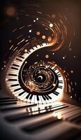 Musical Vortex An Abstract Composition of Piano Keys Representing Sound Waves photo