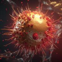 Exploring the Intricacies of Cellular Life A Mesmerizing 3D Illustration Showcasing the Microscopic World of Cancer Cells photo