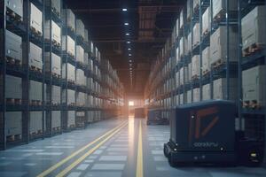 Automated Warehouse Management AI-Controlled Robotics for Efficient Inventory Handling photo