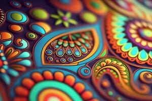 hippie batik modelo Arte - vistoso y maravilloso obra de arte ai generado foto