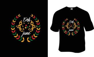19th June, Juneteenth, Black History Month, black freedom T-shirt Design. Ready to print for apparel, poster, and illustration. Modern, simple, lettering. vector
