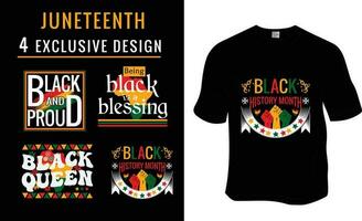 Juneteenth, Black History Month, black freedom T-shirt Design. Ready to print for apparel, poster, and illustration. Modern, simple, lettering. vector