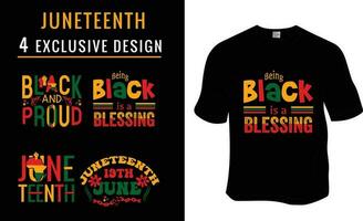 Juneteenth, Black History Month, black freedom T-shirt Design Bundle.  Ready to print for apparel, poster, and illustration. Modern, simple, lettering. vector