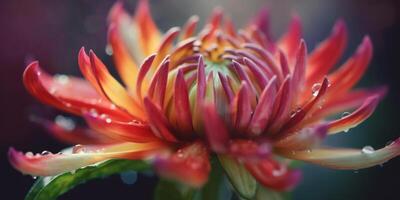 rociado naranja caléndulas un acuarela pintura de flores con agua gotas ai generado foto