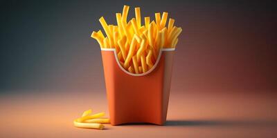 tasty french fries or fried potatoes illustration photo