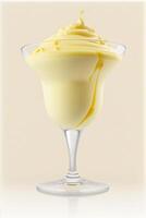 Delicious Italian Dessert Zabaglione Isolated on White Background photo