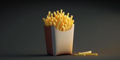 tasty french fries or fried potatoes illustration photo