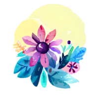 fiore boho acquerello png