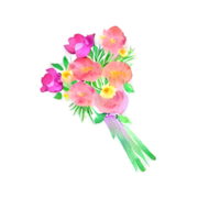 bouquet de fleurs dessin, aquarelle fleurs généré ai png