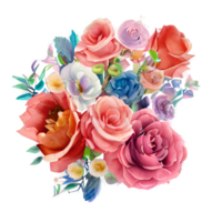 Bouquet Of Flowers Drawing, Watercolor Flowers png