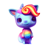 mignonne Licorne arc en ciel coloré généré ai png