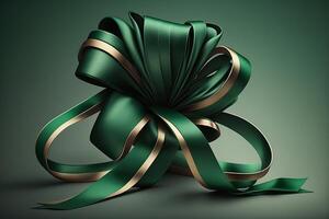 Symbol of Unity and Hope 3D Illustration of a Green Ribbon for World Cancer Day photo