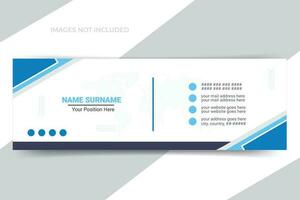 Modern and minimalist business email signature or email footer template design vector