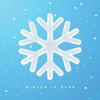 Veactor illustration of Realistc snowflake. winter background vector