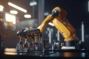 Automated Manufacturing with AI-Powered Robots in a Factory photo