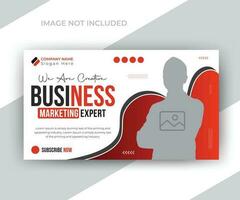 Online video thumbnail social media ads promotions customizable web banner template for business vector