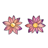 blomma boho vattenfärg png