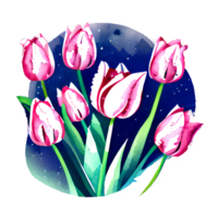 aquarelle ancien tulipes avec floral conception généré ai png