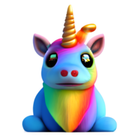 carino unicorno arcobaleno colorato generato ai png