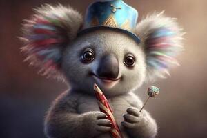 Koala is having a carnival party Content photo