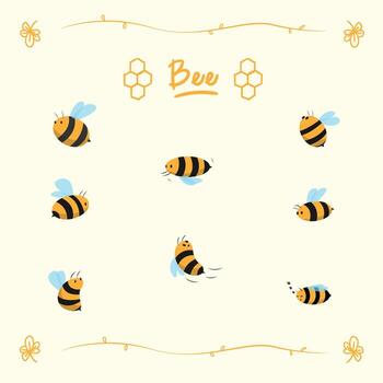 Cute bee vector