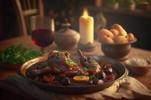 Savory Coq au Vin A Classic French Dish Braised in Burgundy Wine photo