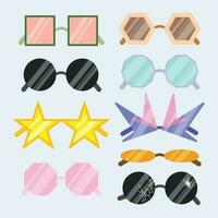 Sunglasses set in flat style. bright vector icons