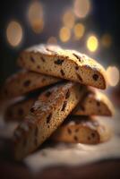 experiencia de italia mejor con nuestra auténtico y delicioso biscotti galletas ai generado foto