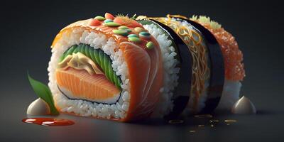 Illustration Japanese sushi seafood content photo